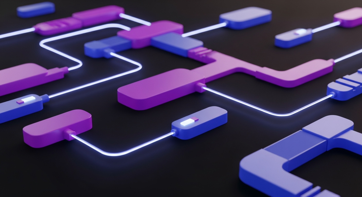 โครงสร้าง Node ใน n8n Workflow Automation แสดงการเชื่อมต่อระหว่างแอปพลิเคชันต่างๆ บน Visual Editor